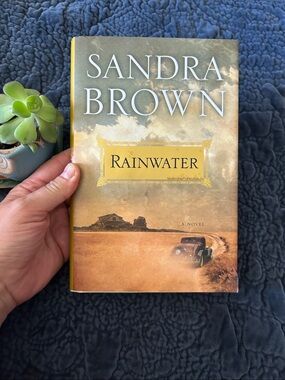 Sandra Brown "Rainwater" Hardcover Novel - Yellow/Brown Cover